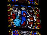 [Cliquez pour agrandir : 140 Kio] Marcq-en-Barœul - L'église Saint-Vincent : vitrail représentant les noces de Cana.