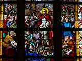 [Cliquez pour agrandir : 128 Kio] Tourcoing - L'église Saint-Christophe : vitrail des Rameaux : détail.
