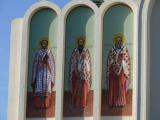 [Cliquez pour agrandir : 83 Kio] San Francisco - The orthodox cathedral of the Holy Virgin: mosaics of saints.