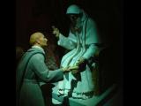 [Cliquez pour agrandir : 66 Kio] Azpeitia - La maison de Saint Ignace : le musée : maquette montrant Saint Ignace rencontrant le Pape Adrien VI.