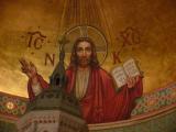 [Cliquez pour agrandir : 86 Kio] San Francisco - Saint Peter and Saint Paul's church: painting representing the Christ.
