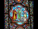 [Cliquez pour agrandir : 205 Kio] Lille - La cathédrale Notre Dame de la Treille : la chapelle de Sainte Anne : vitrail.