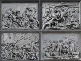 [Cliquez pour agrandir : 125 Kio] London - Trafalgar Square : the four bas-reliefs on Nelson's column.