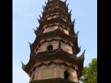 [Cliquez pour agrandir : 88 Kio] Suzhou - Les pagodes jumelles : détail de l'une des pagodes.