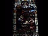 [Cliquez pour agrandir : 103 Kio] San Francisco - Saint Peter and Saint Paul's church: stained glass window representing the Nativity.