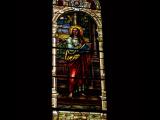 [Cliquez pour agrandir : 83 Kio] San José - Saint Joseph's cathedral: stained glass window representing Saint John.