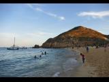 [Cliquez pour agrandir : 98 Kio] Cabo San Lucas - La plage au coucher du Soleil.