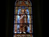 [Cliquez pour agrandir : 102 Kio] Madrid - L'église de los Jéronimos : vitrail représentant Saint Jean-Baptiste.