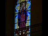 [Cliquez pour agrandir : 74 Kio] Hermosillo - La cathédrale Notre-Dame-de-l'Assomption : vitrail représentant le Sacré-Cœur de Marie.