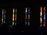 [Cliquez pour agrandir : 50 Kio] Las Cruces - The cathedral of the Immaculate Heart of Mary: stained glass windows representing fishes.