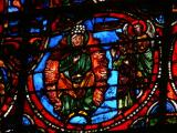 [Cliquez pour agrandir : 127 Kio] Auxerre - La cathédrale Saint-Étienne : vitrail : détail.