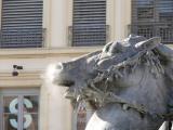 [Cliquez pour agrandir : 87 Kio] Lyon - La fontaine Bartholdi : cheval écumant.