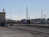 [Cliquez pour agrandir : 80 Kio] Las Cruces - The old station: rails and wagon.