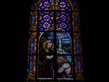 [Cliquez pour agrandir : 94 Kio] Rio de Janeiro - L'église Saint-Antoine-des-Pauvres : vitrail représentant le baptême de Jésus.