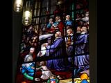 [Cliquez pour agrandir : 114 Kio] Lyon - La basilique Notre-Dame-de-Fourvière : la chapelle : vitrail représentant le vœu des échevins.