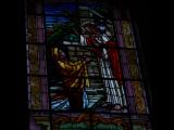 [Cliquez pour agrandir : 76 Kio] Rio de Janeiro - L'église Sainte-Marguerite-Marie : vitrail représentant le Sacré-Cœur de Jésus.