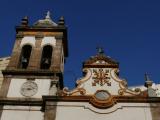 [Cliquez pour agrandir : 68 Kio] Rio de Janeiro - L'église Sainte-Rita : le clocher et la façade : détail.