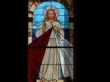 [Cliquez pour agrandir : 63 Kio] Las Cruces - The cathedral of the Immaculate Heart of Mary: the Holy Sacrement chapel: stained glass window representing Jesus Christ.