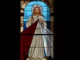 [Cliquez pour agrandir : 63 Kio] Las Cruces - The cathedral of the Immaculate Heart of Mary: the Holy Sacrement chapel: stained glass window representing Jesus Christ.