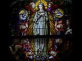 [Cliquez pour agrandir : 109 Kio] Phoenix - Saint-Mary's basilica: stained glass window representing Virgin Mary: detail.