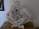 [Cliquez pour agrandir : 56 Kio] Peñasco - The church of San Antonio: statue of the Holy Family.