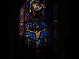 [Cliquez pour agrandir : 70 Kio] San Francisco - Saint Charles-Borromee's church: stained glass window representing the Crucifixion.