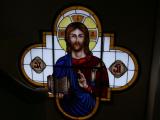 [Cliquez pour agrandir : 62 Kio] Rio de Janeiro - L'église Sainte-Marguerite-Marie : vitrail représentant Jésus.