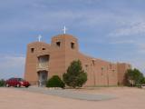 [Cliquez pour agrandir : 50 Kio] Nambe - The church of the Sacred Heart: general view.