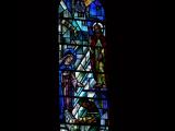 [Cliquez pour agrandir : 63 Kio] Gallup - The Sacred Heart cathedral: stained glass window representing the Wedding Feast of Cana.