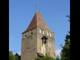 [Cliquez pour agrandir : 84 Kio] Fribourg - Vue générale : tour fortifiée.