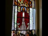 [Cliquez pour agrandir : 106 Kio] Rio de Janeiro - L'église Sainte-Marguerite-Marie : vitrail représentant Jésus, le Bon Pasteur.