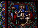 [Cliquez pour agrandir : 130 Kio] Senlis - La cathédrale : vitrail représentant Saint Louis.