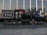 [Cliquez pour agrandir : 130 Kio] Mexico - La gare de Buenavista : locomotive à vapeur.