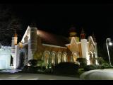 [Cliquez pour agrandir : 98 Kio] Santiago - L'église de Las Nubes : vue générale, de nuit.
