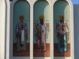[Cliquez pour agrandir : 91 Kio] San Francisco - The orthodox cathedral of the Holy Virgin: mosaics of saints.