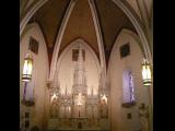 [Cliquez pour agrandir : 90 Kio] Santa Fe - The Loretto chapel: the choir and the retable.