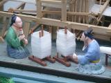 [Cliquez pour agrandir : 93 Kio] Hangzhou - Le musée de la soie : maquette expliquant le processus de fabrication de la soie.