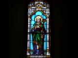 [Cliquez pour agrandir : 70 Kio] Uzan - L'église Sainte-Quitterie : vitrail de Saint François de Salles.