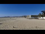 [Cliquez pour agrandir : 84 Kio] San José del Cabo - La plage : les montagnes et les hôtels.