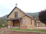 [Cliquez pour agrandir : 75 Kio] Jemez Pueblo - The church of Our Lady of the Assumption: general view.