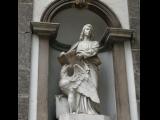 [Cliquez pour agrandir : 92 Kio] Rio de Janeiro - L'église Sainte-Croix-des-Militaires : la façade : statue de Saint Jean.