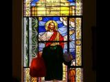 [Cliquez pour agrandir : 117 Kio] Rio de Janeiro - L'église Sainte-Marguerite-Marie : vitrail représentant Jésus prêchant.