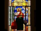[Cliquez pour agrandir : 117 Kio] Rio de Janeiro - L'église Sainte-Marguerite-Marie : vitrail représentant Jésus prêchant.
