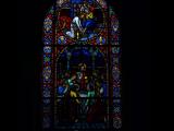 [Cliquez pour agrandir : 86 Kio] San Francisco - Saint Charles-Borromee's church: stained glass window representing the Cene.