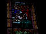 [Cliquez pour agrandir : 73 Kio] Rio de Janeiro - L'église Sainte-Marguerite-Marie : vitrail représentant Jésus guérissant.