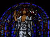 [Cliquez pour agrandir : 120 Kio] San Francisco - Saint Vincent-de-Paul's church: stained glass window representing Jesus.