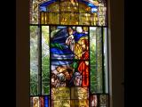 [Cliquez pour agrandir : 128 Kio] Rio de Janeiro - L'église Sainte-Marguerite-Marie : vitrail représentant Jésus prêchant.