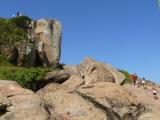 [Cliquez pour agrandir : 107 Kio] Rio de Janeiro - La plage d'Ipanema : rochers.