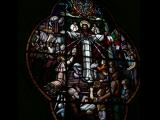 [Cliquez pour agrandir : 87 Kio] Rio de Janeiro - L'église Sainte-Marguerite-Marie : vitrail représentant le Sacré-Cœur de Jésus.